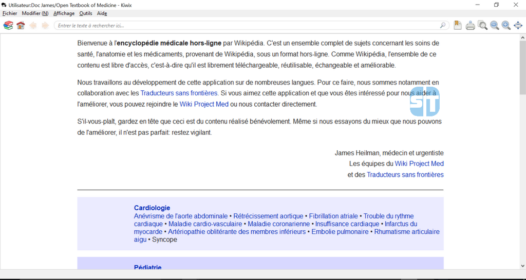 kiwix medecine 1024x546 Encarta n’est plus – Télécharger Wikipédia Hors Ligne
