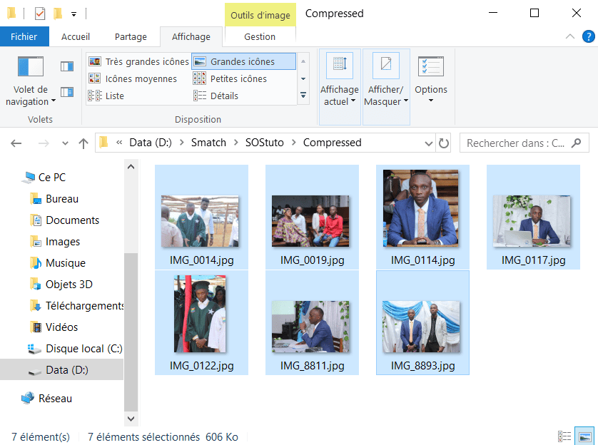 Images compressées Comment Redimensionner des Images par Lot sur Windows 10 sans Logiciel
