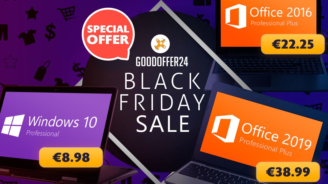 Black Friday GoodOffer24 🔥 Offres Black Friday : Jusqu’à -40% sur les Produits Office 2019 & des Réductions sur tous les Logiciels
